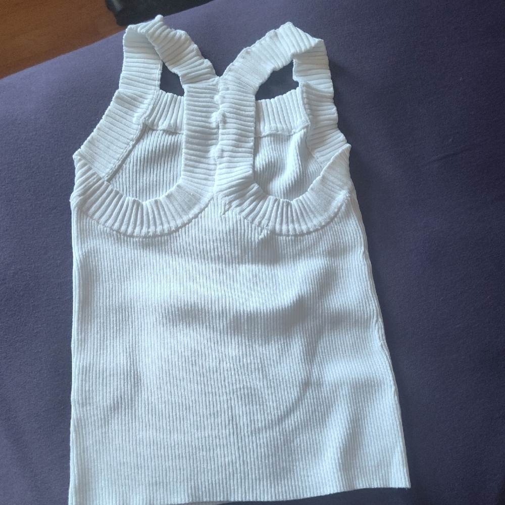 H&M Cream Ribbed Knit Top - Picture 2 of 3